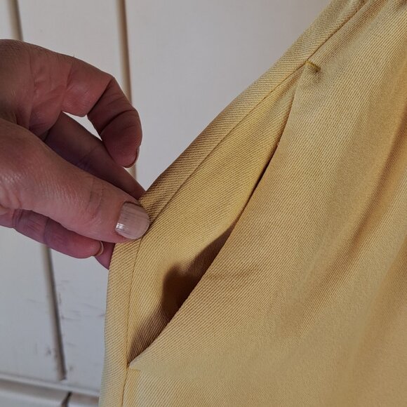 REISS Orla Butter Yellow Halter Midi Dress Crossover Neck Keyhole US Size 8 - Picture 6 of 16